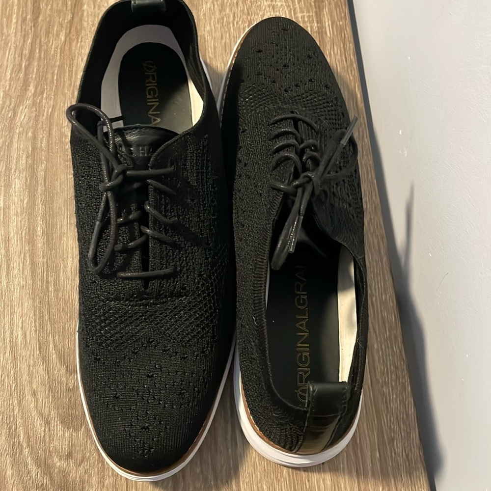 Cole Haan Women's OriginalGrand Stitchlite Wingtip Oxford Black Knit